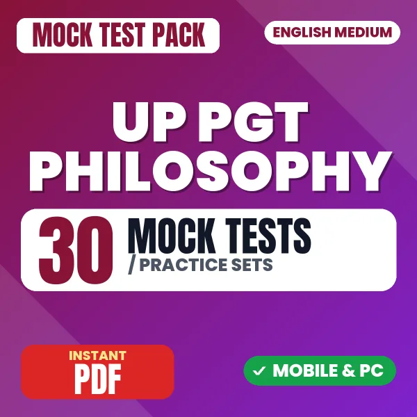 UP PGT Philosophy Exam – 30 Mock Tests / Practice Sets | English Medium PDF Download