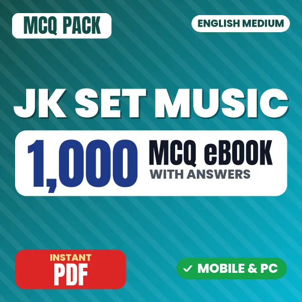JK SET Music Exam – 1000 MCQ eBook with Answers | English Medium PDF Download