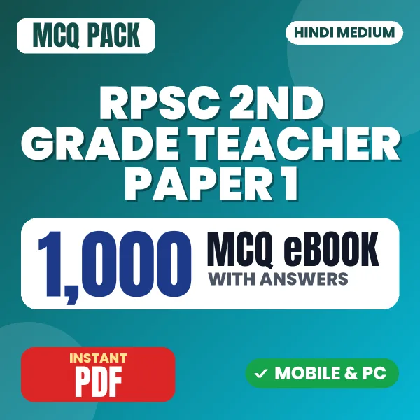 RPSC 2nd Grade Teacher Exam Paper 1 – 1000 MCQ eBook with Answers | Hindi Medium PDF Download