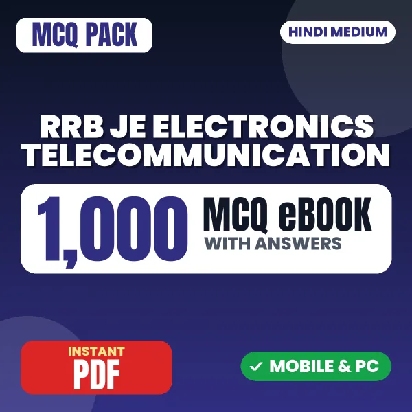 RRB JE Electronics Telecommunication Exam (CBT 2) – 1000 MCQ eBook with Answers | Hindi Medium PDF Download