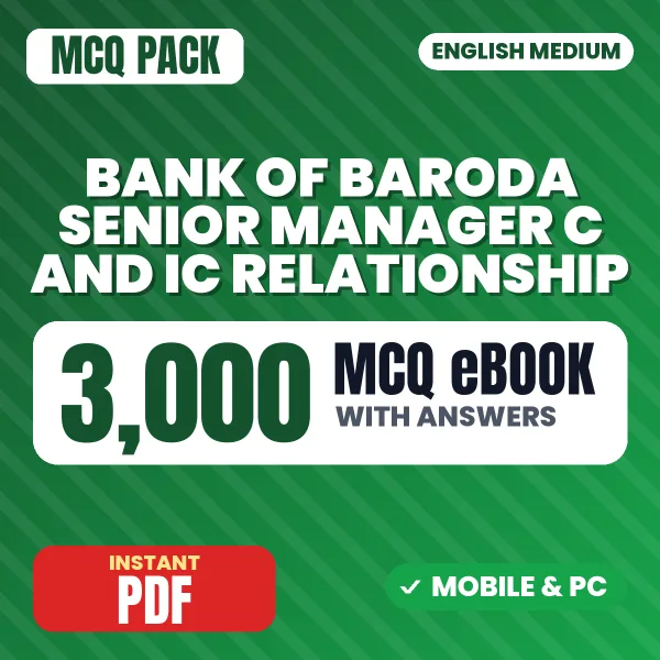 Bank of Baroda Senior Manager C & IC Relationship Exam – 3000 MCQ eBook with Answers | English Medium PDF Download