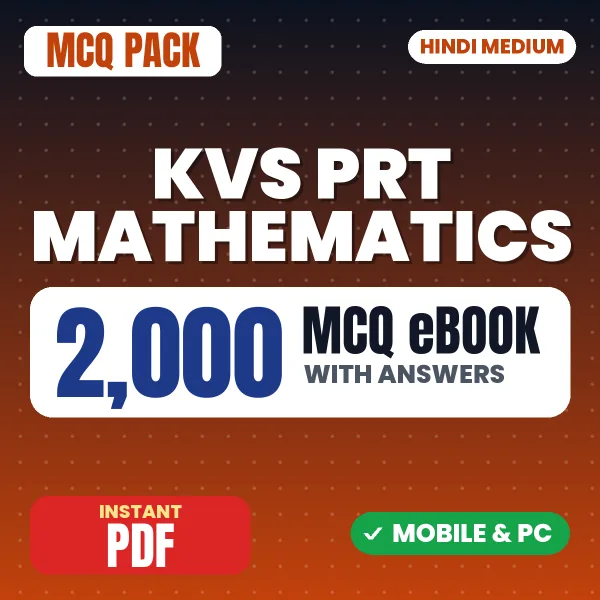 KVS PRT (Mathematics) Exam – 2000 MCQ eBook with Answers | Hindi Medium PDF Download