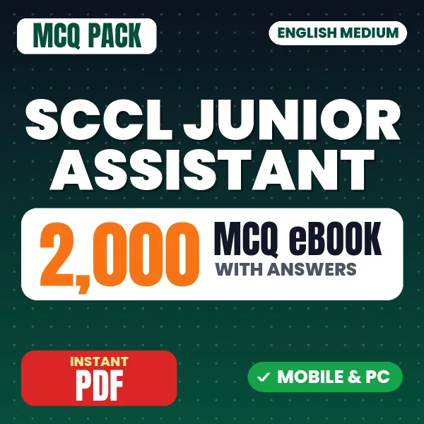 SCCL Junior Assistant Exam – 2000 MCQ eBook with Answers | English Medium PDF Download