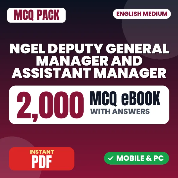 NGEL Deputy General Manager & Assistant Manager (Renewable Energy) Exam – 2000 MCQ eBook with Answers | English Medium PDF Download