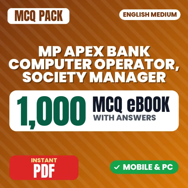 MP Apex Bank Computer Operator & Society Manager Exam – 1000 MCQ eBook with Answers | English Medium PDF Download