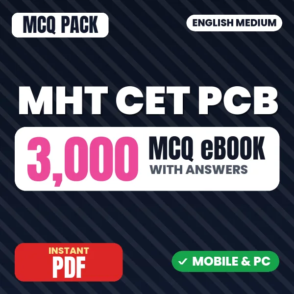 MHT CET PCB Exam – 3000 MCQ eBook with Answers | English Medium PDF Download