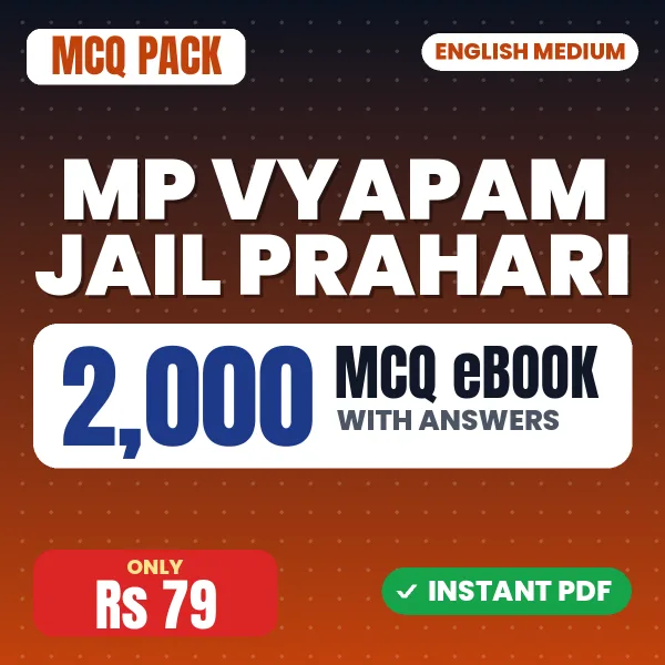 MP Vyapam Jail Prahari Exam – 2000 MCQ eBook with Answers | English Medium PDF Download
