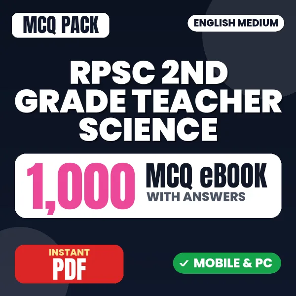 RPSC 2nd Grade Teacher (Science) Exam – 1000 MCQ eBook with Answers | English Medium PDF Download