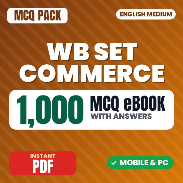 WB SET Commerce Paper-II Exam – 1000 MCQ eBook with Answers | English Medium PDF Download