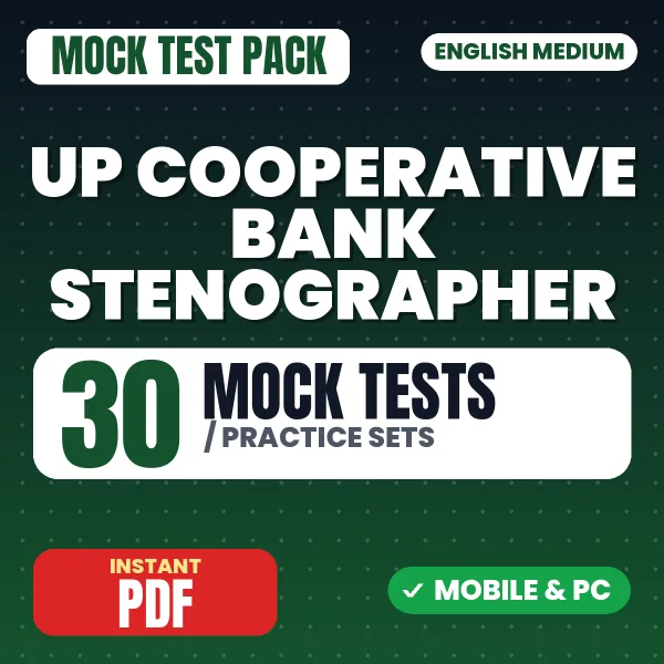 UP Cooperative Bank Stenographer Preliminary Exam – 30 Mock Tests / Practice Sets | English Medium PDF Download