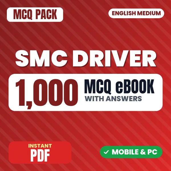 SMC Driver Exam – 1000 MCQ eBook with Answers | English Medium PDF Download