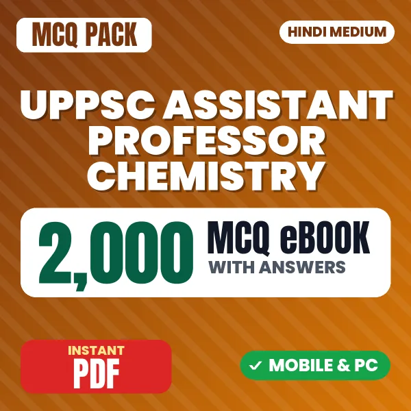 UPPSC Assistant Professor (Chemistry) Prelims Exam – 2000 MCQ eBook with Answers | Hindi Medium PDF Download