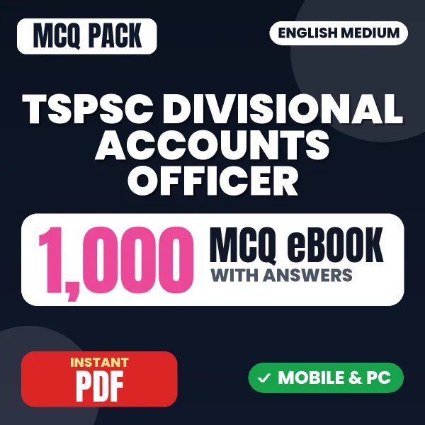 TSPSC Divisional Accounts Officer Exam Paper I – 1000 MCQ eBook with Answers | English Medium PDF Download