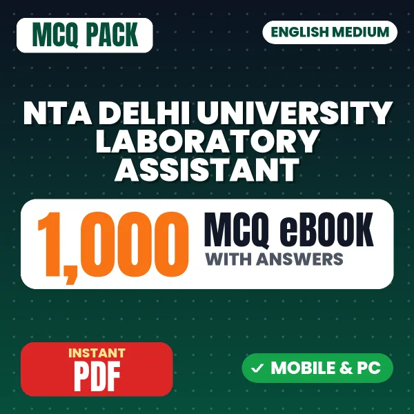 Delhi University Laboratory Assistant Stage 1 Prelims Exam – 1000 MCQ eBook with Answers | English Medium PDF Download