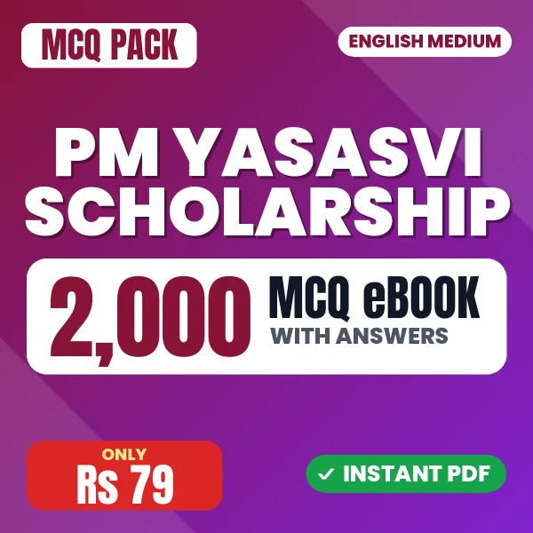 PM Yasasvi Scholarship Exam – 2000 MCQ eBook with Answers | English Medium PDF Download