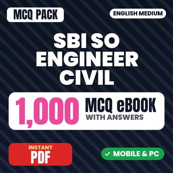 SBI SO Engineer Civil Exam – 1000 MCQ eBook with Answers | English Medium PDF Download