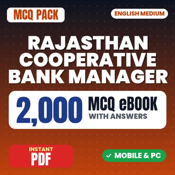 Rajasthan Cooperative Bank Manager Exam – 2000 MCQ eBook with Answers | English Medium PDF Download