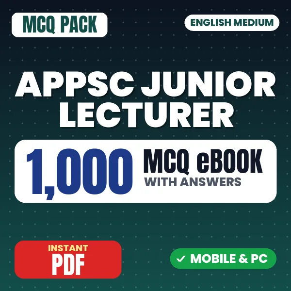 APPSC Junior Lecturer Paper-1 Exam – 1000 MCQ eBook with Answers | English Medium PDF Download
