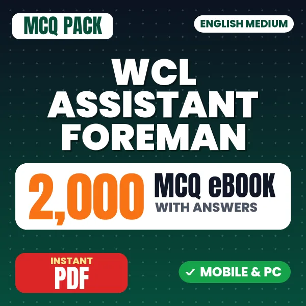WCL Assistant Foreman Exam – 2000 MCQ eBook with Answers | English Medium PDF Download