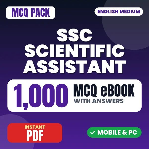 SSC Scientific Assistant Paper-1 Exam – 1000 MCQ eBook with Answers | English Medium PDF Download