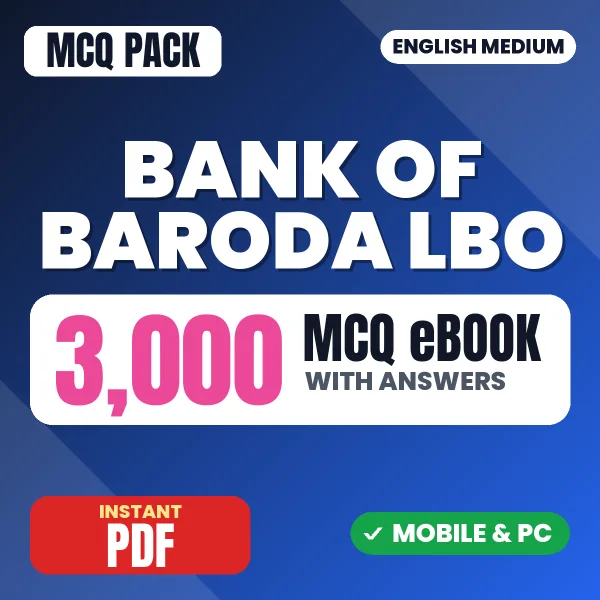 Bank of Baroda LBO Exam – 3000 MCQ eBook with Answers | English Medium PDF Download