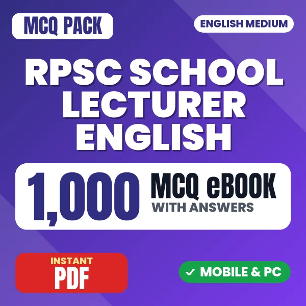 RPSC School Lecturer (English) Exam Paper 2 – 1000 MCQ eBook with Answers | English Medium PDF Download