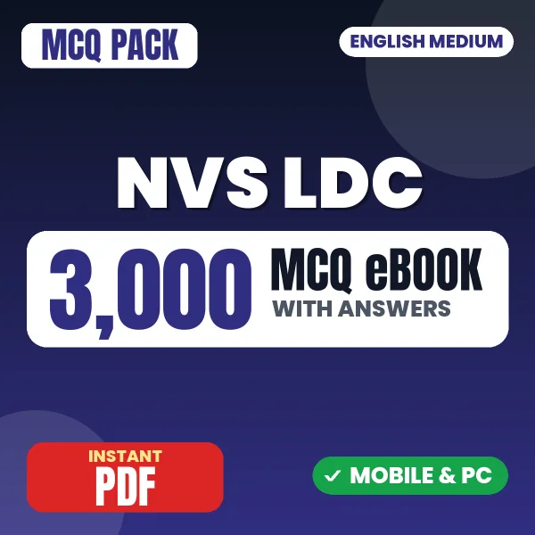 NVS LDC Exam – 3000 MCQ eBook with Answers | English Medium PDF Download