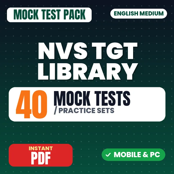 NVS TGT Library Preliminary Exam Tier 1 – 40 Mock Tests / Practice Sets | English Medium PDF Download