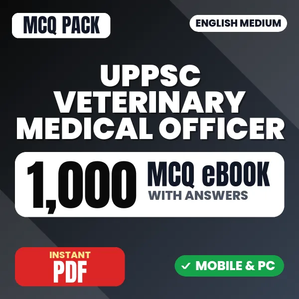 UPPSC Veterinary Medical Officer Exam – 1000 MCQ eBook with Answers | English Medium PDF Download