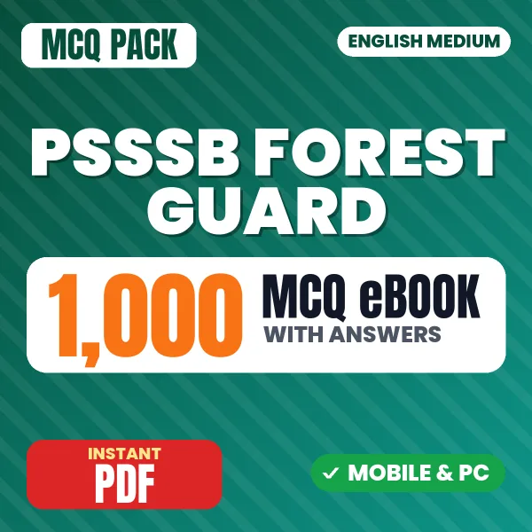 PSSSB Forest Guard Exam – 1000 MCQ eBook with Answers | English Medium PDF Download