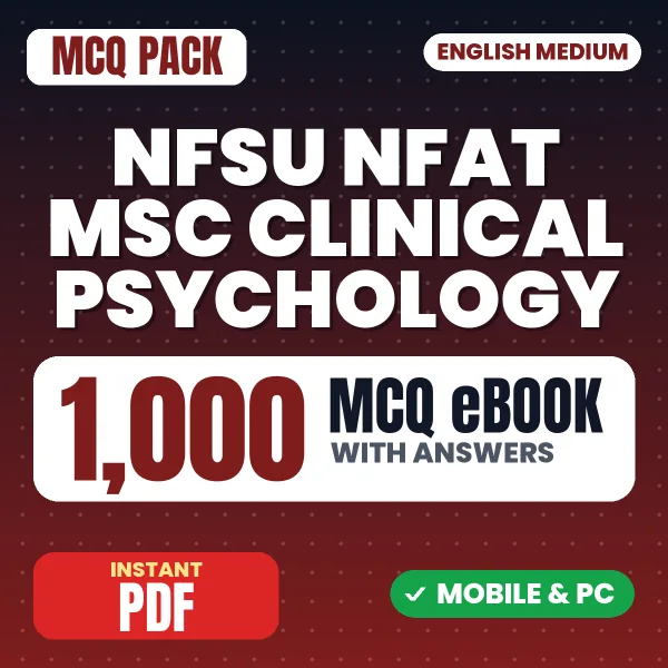 NFAT M.Sc Clinical Psychology Exam – 1000 MCQ eBook with Answers | English Medium PDF Download