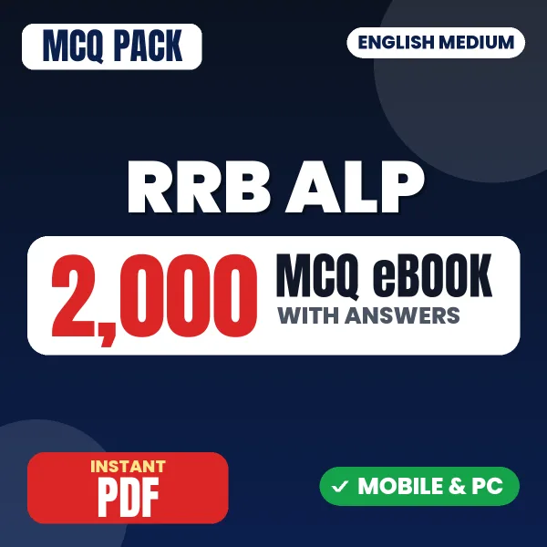 RRB ALP Exam CBT 1 – 2000 MCQ eBook with Answers | English Medium PDF Download