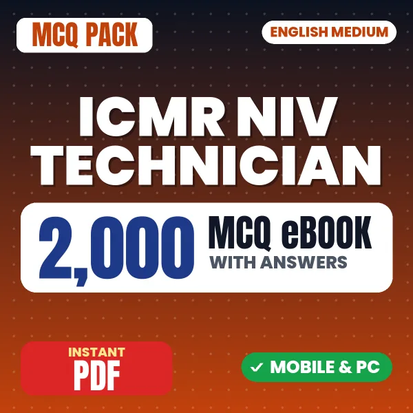 ICMR NIV Technician Exam – 2000 MCQ eBook with Answers | English Medium PDF Download