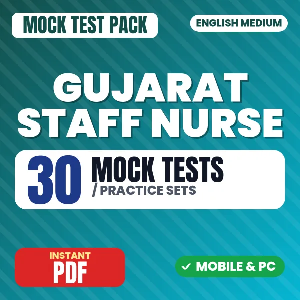 COH Gujarat Staff Nurse (Paper-I) Exam – 30 Mock Tests / Practice Sets | English Medium PDF Download