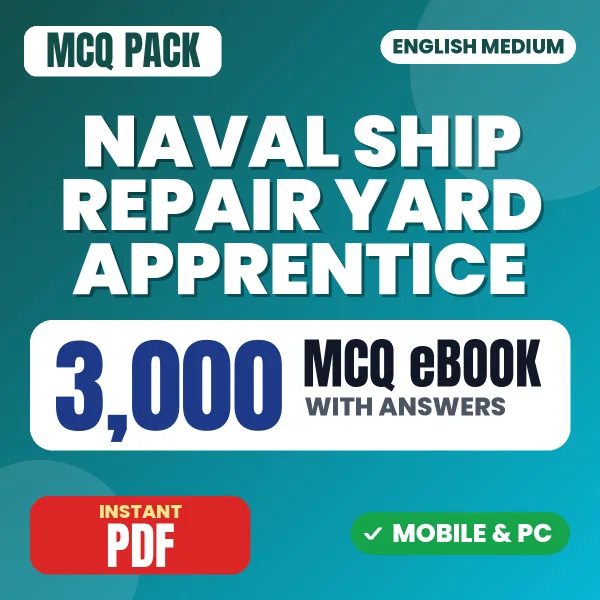 Naval Ship Repair Yard Apprentice Exam – 3000 MCQ eBook with Answers | English Medium PDF Download