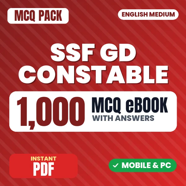 SSF GD Constable Exam – 1000 MCQ eBook with Answers | English Medium PDF Download