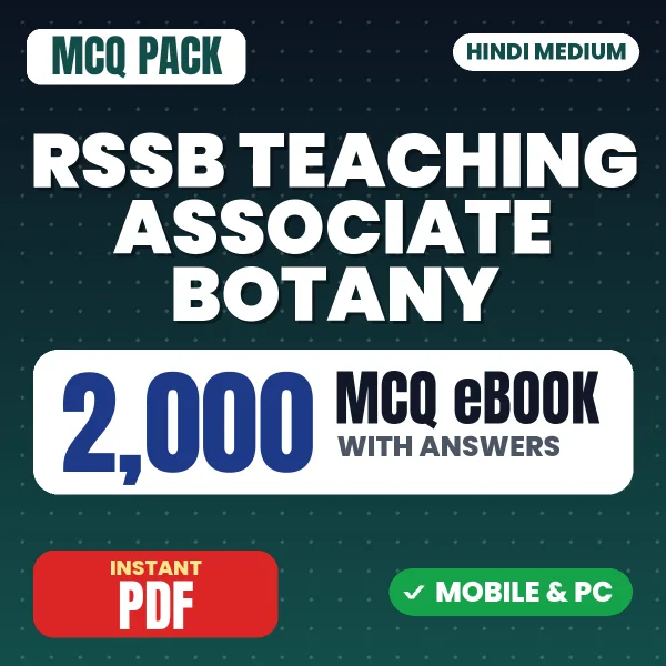 RSSB Teaching Associate (Botany) Exam Paper 1 – 2000 MCQ eBook with Answers | Hindi Medium PDF Download