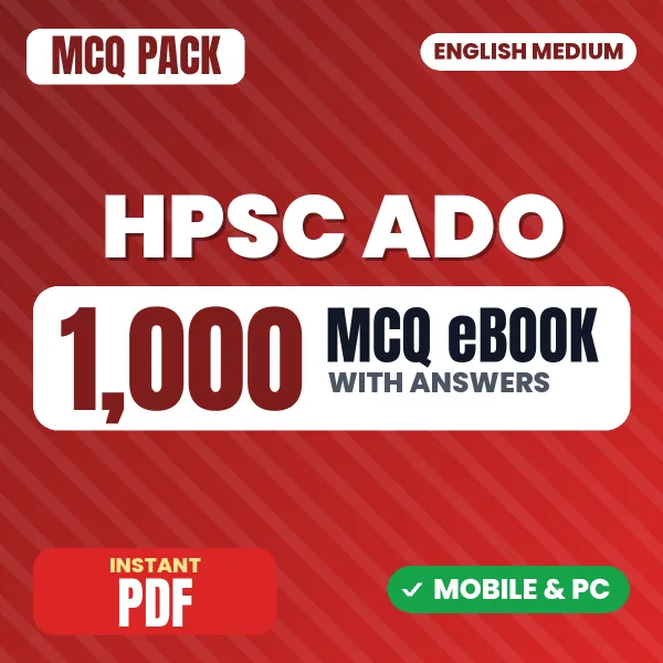 HPSC ADO Exam – 1000 MCQ eBook with Answers | English Medium PDF Download