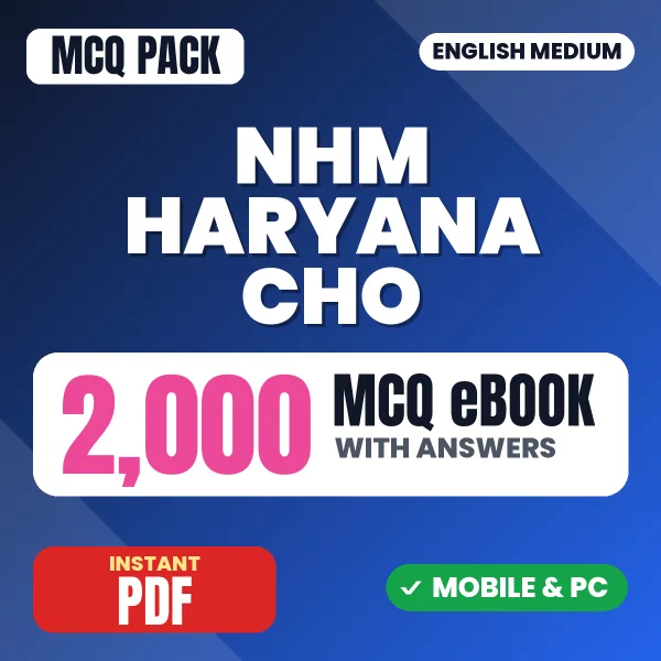 NHM Haryana CHO Exam – 2000 MCQ eBook with Answers | English Medium PDF Download