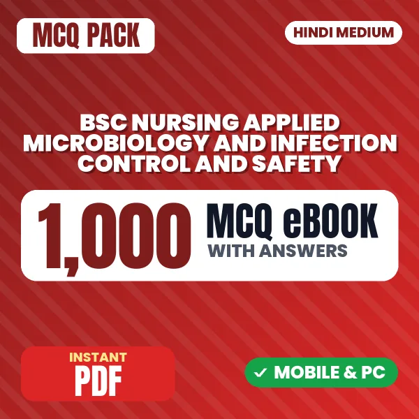 Bsc Nursing Applied Microbiology and Infection Control and Safety – 1000 MCQ eBook with Answers | Hindi Medium PDF Download