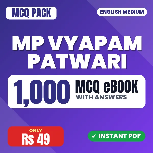 MP Vyapam Patwari Exam – 1000 MCQ eBook with Answers | English Medium PDF Download
