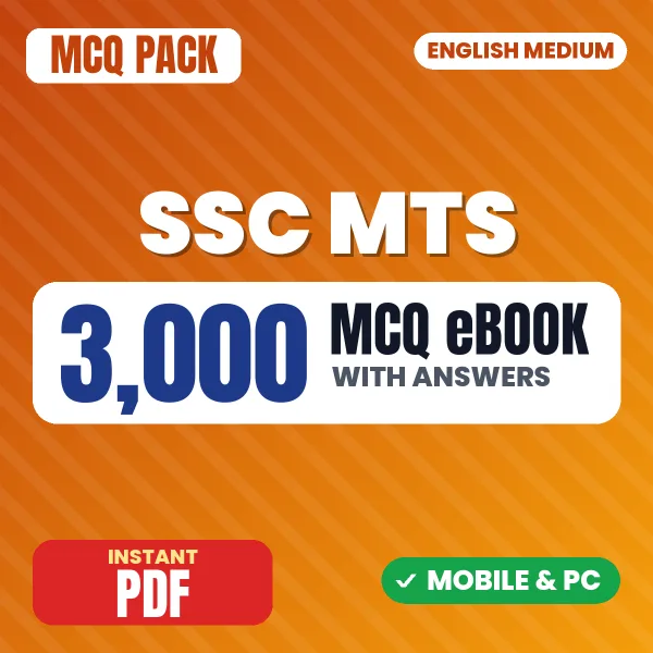 SSC MTS Exam Paper 1 – 3000 MCQ eBook with Answers | English Medium PDF Download