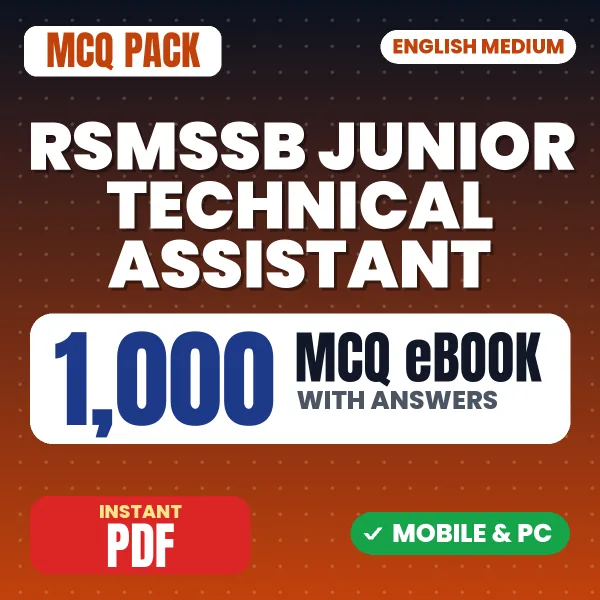 RSMSSB Junior Technical Assistant Exam – 1000 MCQ eBook with Answers | English Medium PDF Download