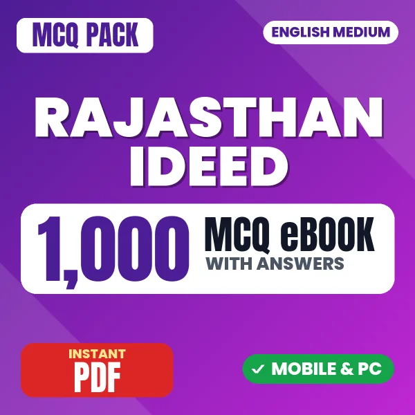 Rajasthan IDEED Exam – 1000 MCQ eBook with Answers | English Medium PDF Download