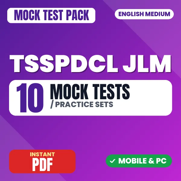 TSSPDCL Junior Lineman Exam – 10 Mock Tests / Practice Sets | English Medium PDF Download
