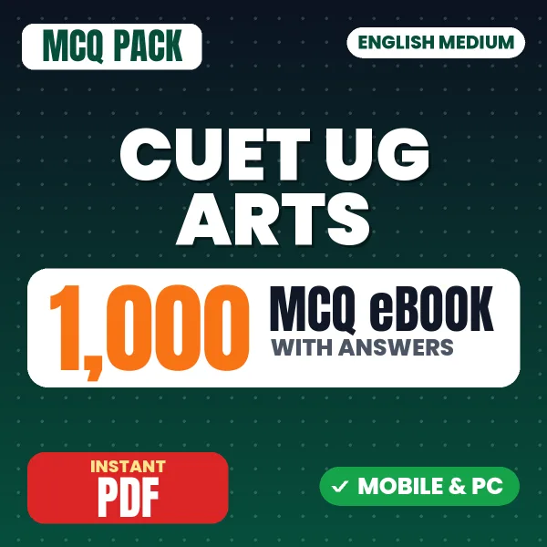 CUET UG (Arts) Exam – 1000 MCQ eBook with Answers | English Medium PDF Download