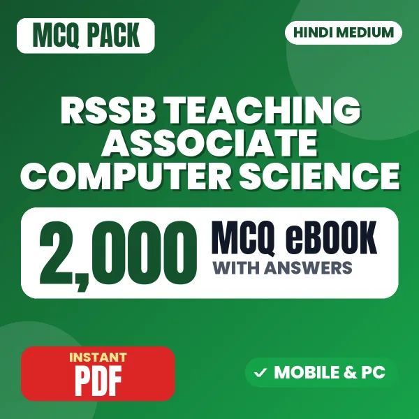 RSSB Teaching Associate (Computer Science) Paper-1 Exam – 2000 MCQ eBook with Answers | Hindi Medium PDF Download