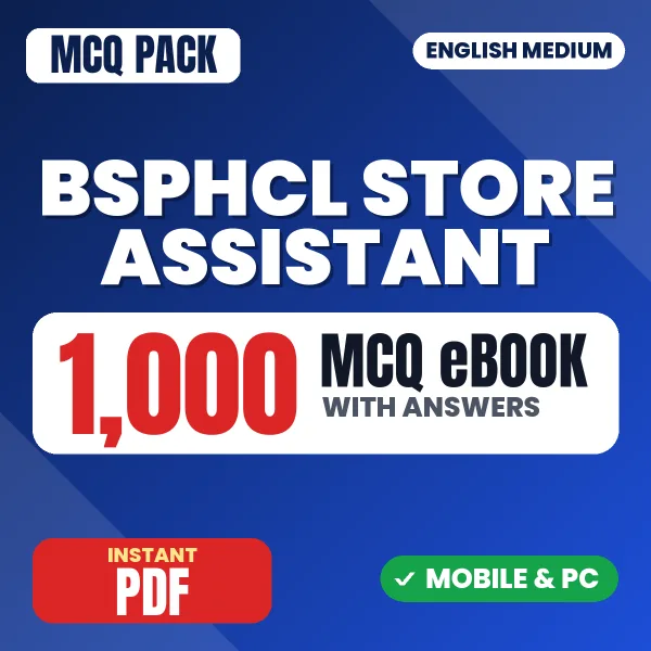BSPHCL Store Assistant Exam – 1000 MCQ eBook with Answers | English Medium PDF Download