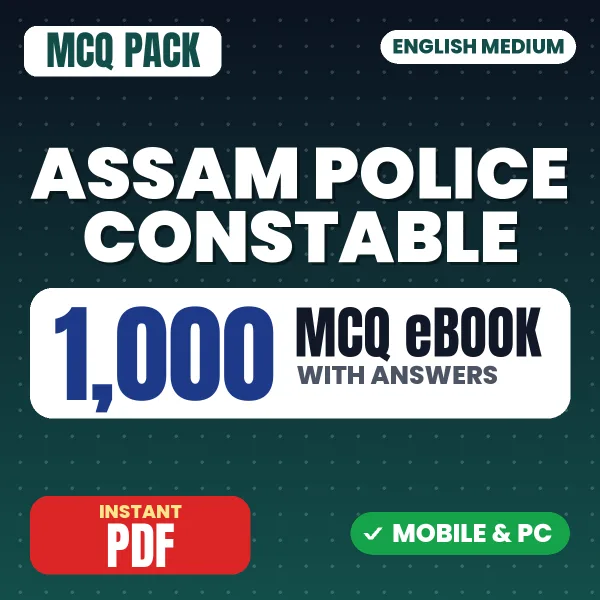 Assam Police Constable Exam – 1000 MCQ eBook with Answers | English Medium PDF Download