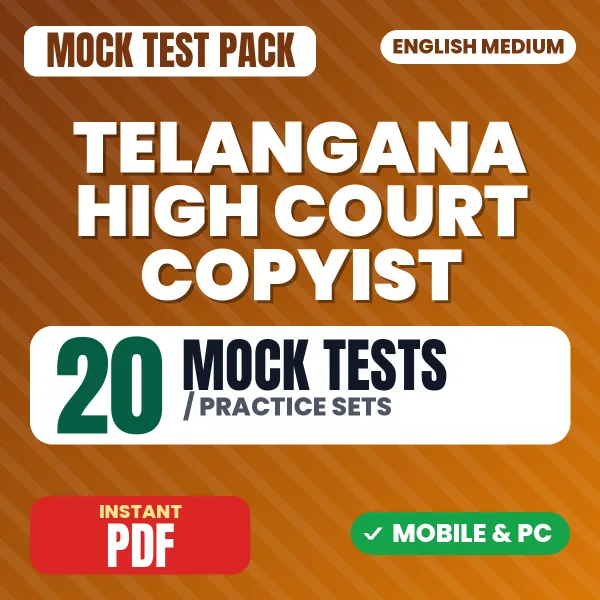 Telangana High Court Copyist Exam – 20 Mock Tests / Practice Sets | English Medium PDF Download